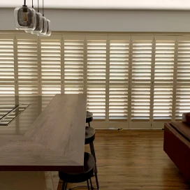 Kitchen tracked shutters