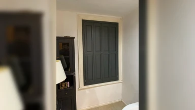 Black full height window shutter