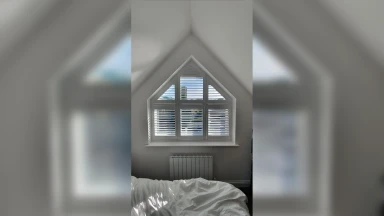 Trianglular shaped bedroom window shutter in Rotherham
