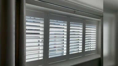 Half open full height window shutter