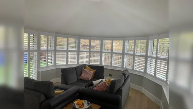 Large full height bay window shutter