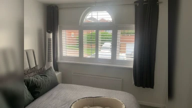 Sunrise shaped window shutted